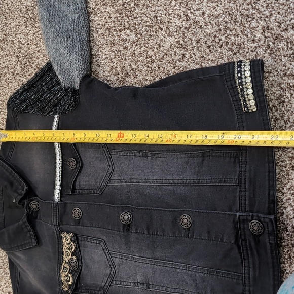 Desigual Jean Jacket Mixed Media Embellished Size 36 Eur (xs-sm) - Picture 10 of 12